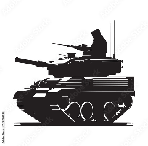 Army tank  silhouette vector illustration