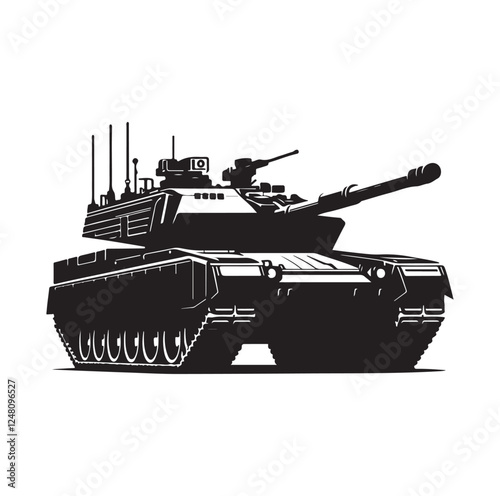 Army tank  silhouette vector illustration