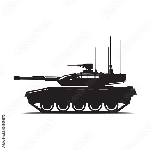 Army tank  silhouette vector illustration