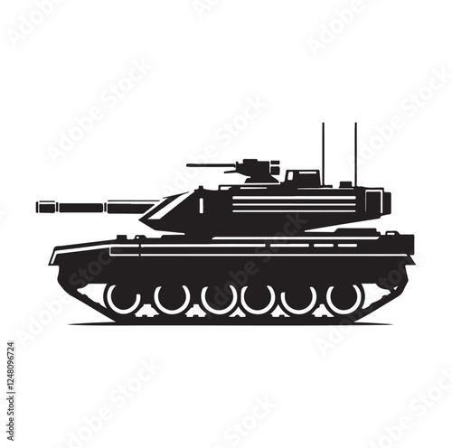 Army tank  silhouette vector illustration