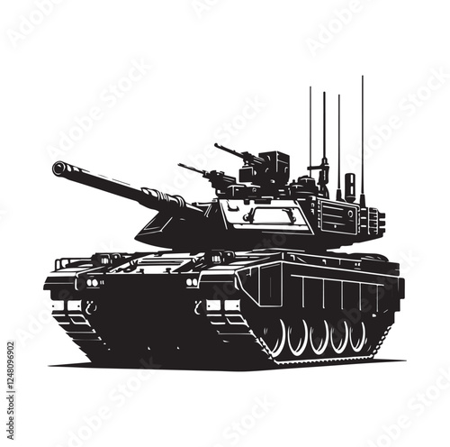 Army tank  silhouette vector illustration