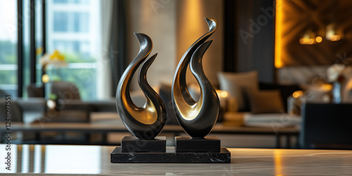abstract sculpture with a luxury interior