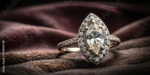 Antique marquise diamond ring on dark velvet background, Jewel, Opulent,  Jewel, Opulent, Rich, High End, Gemstone