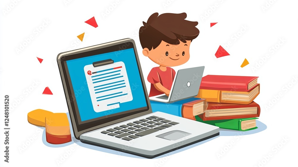 Online Tutoring: A child learning from a tutor through a laptop. Online Tutoring: A child learning from a tutor through a laptop.