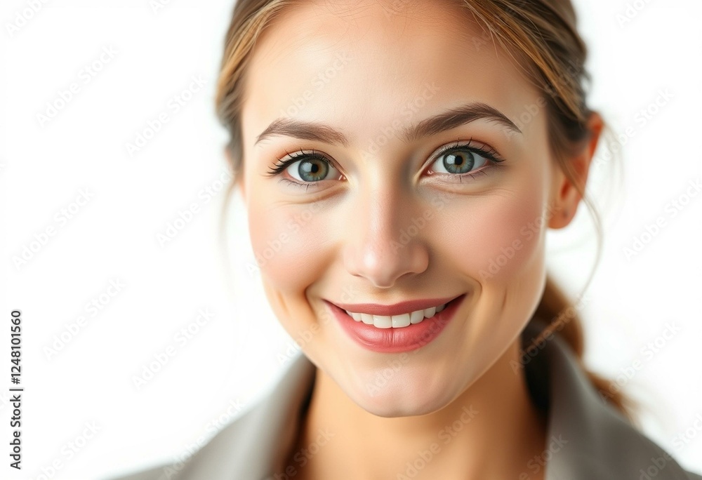 Naklejka premium Photorealistic female portrait with a warm and inviting gaze