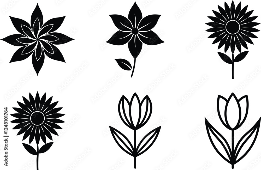 Fototapeta premium set of floral elements