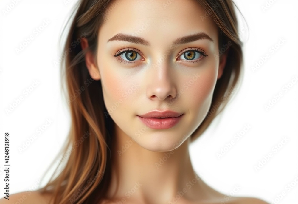 Fototapeta premium Female portrait on white background