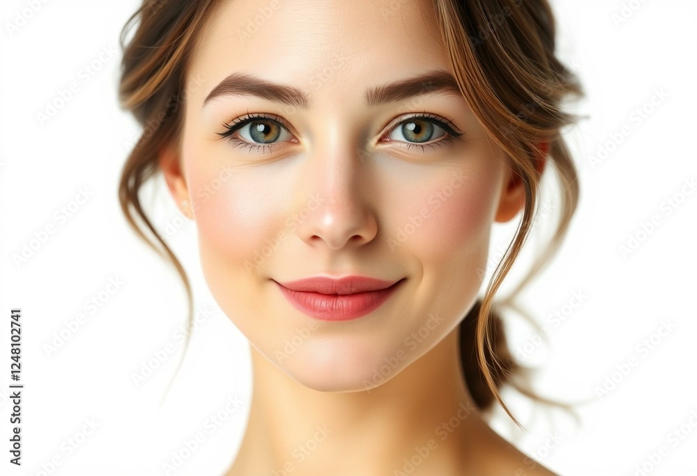 Photorealistic female portrait on white background Photorealistic female portrait on white background