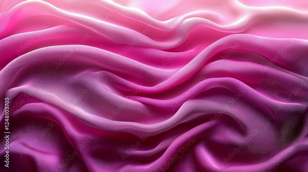 Obraz premium Pink Silk Fabric Texture: Elegant Drape and Soft Waves, Gradient Color Background