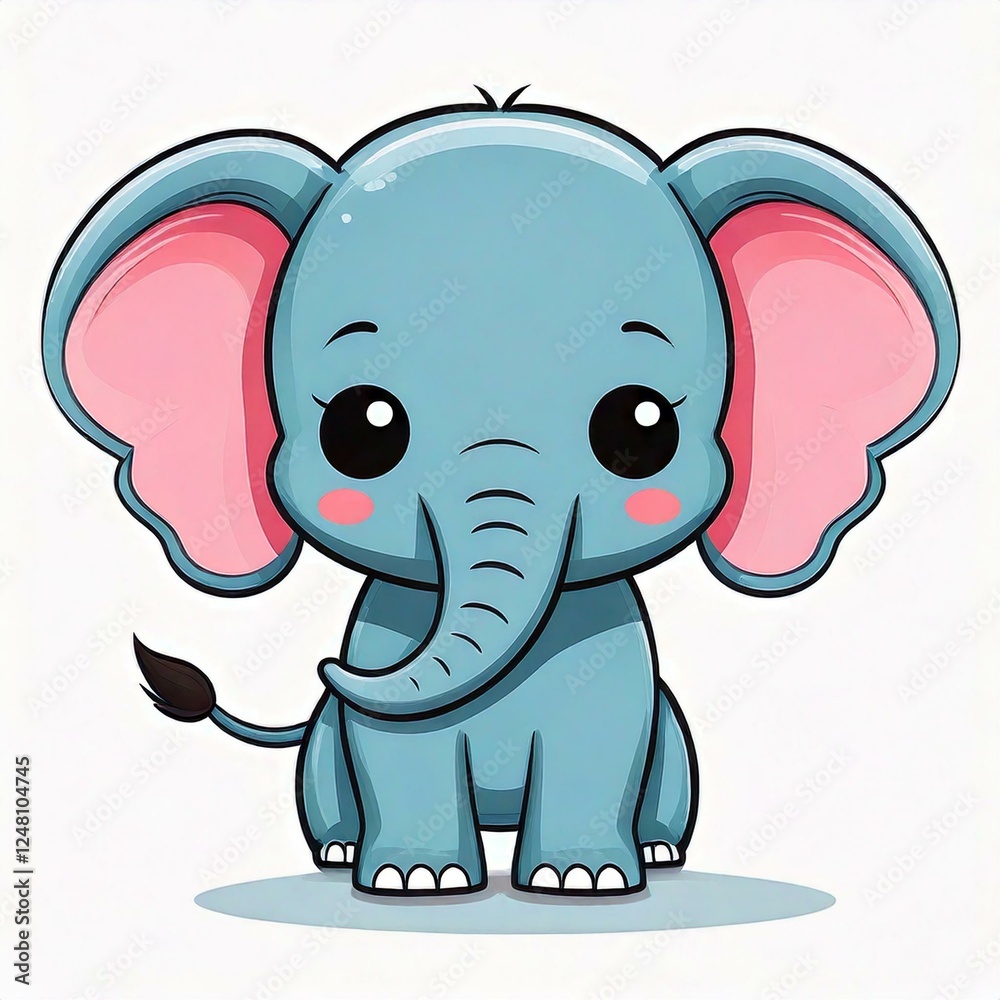 Vector kawaii of elephant on white background Vector kawaii of elephant on white background