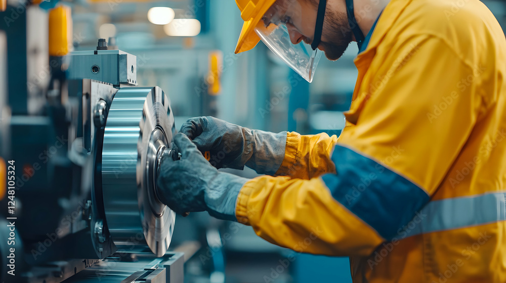 Dedicated Worker Assembling Precision Components in Factory Dedicated Worker Assembling Precision Components in Factory