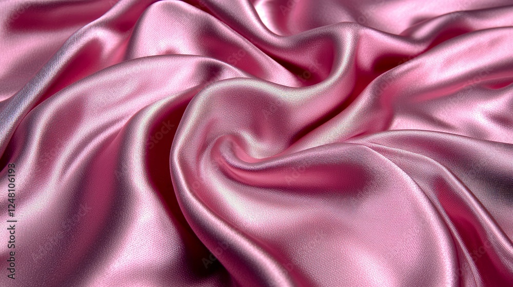 Obraz premium Elegant Pink Silk Fabric Texture: Luxurious Drape and Smooth Surface. Perfect for Fashion Design, Backgrounds, and Beauty Projects.
