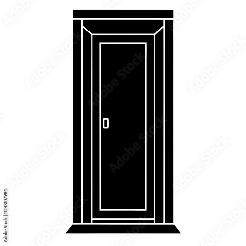 black and white door