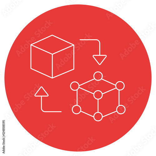 Explore the concept of digital twins with this symbolic icon. Representing virtual replicas of physical objects or systems, this icon embodies real-time simulation and analysis, vector