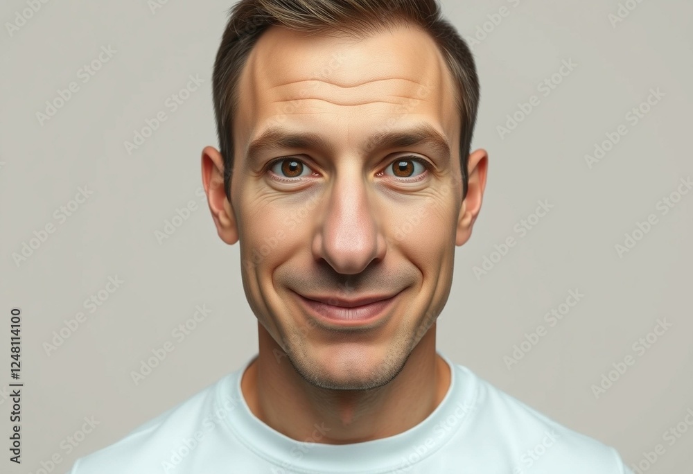Obraz premium Male portrait with big nose and neutral expression