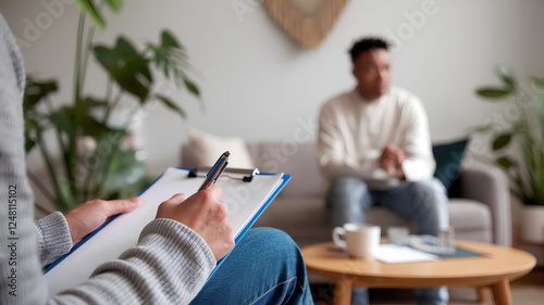 Therapist Taking Notes During Session