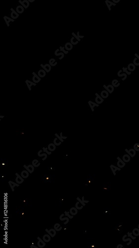 Golden confetti explosion on transparent background. Birthday celebration party. 4K alpha channel.
