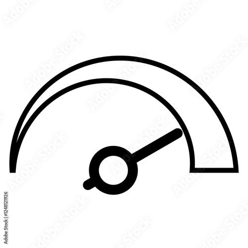 Speedometer, Tachometer Sign Gauge, Low Medium High Symbol Outline