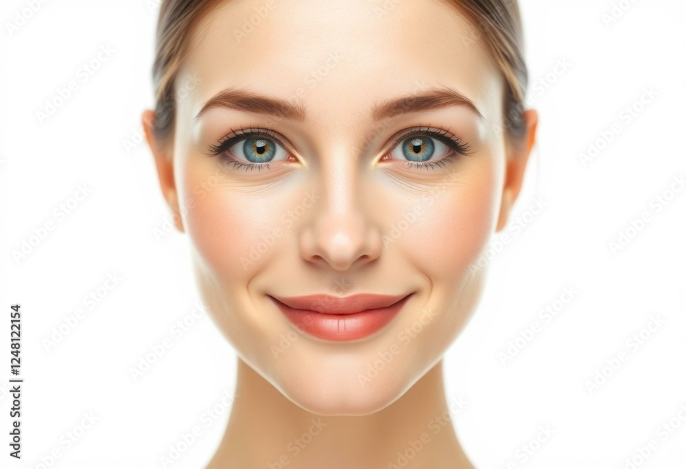 Half-length female portrait with soft smile and warm gaze Half-length female portrait with soft smile and warm gaze