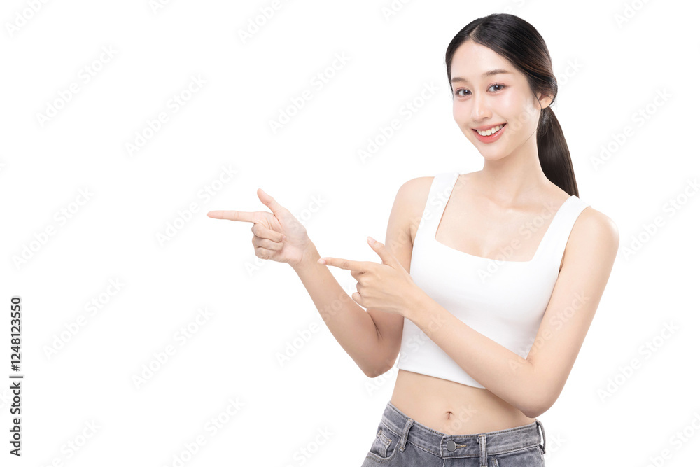 Young Asian woman with healthy and perfect skin on transparent background, PNG file format. Young Asian woman with healthy and perfect skin on transparent background, PNG file format.