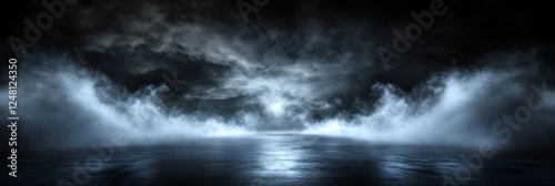 Ethereal white smoke contrasts beautifully against a dark background.