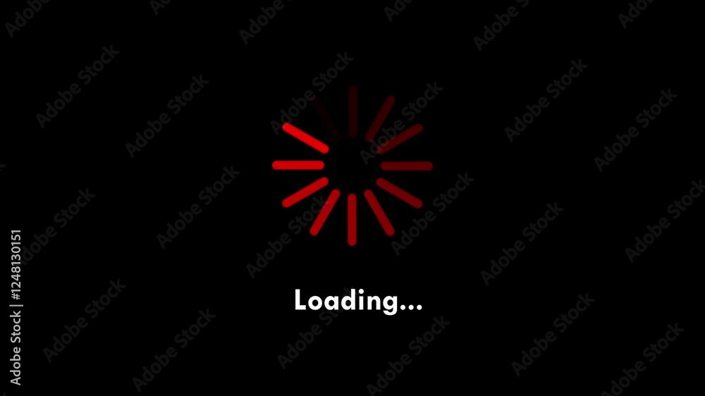 Loading Bar Circle animation, Loading neon circles icon on background video, Numerical counting from 0 to 100%, Buffering circle loading bar on screen, Circular progress bar with bright neon