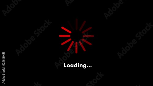 Loading Bar Circle animation, Loading neon circles icon on background video, Numerical counting from 0 to 100%, Buffering circle loading bar on screen, Circular progress bar with bright neon