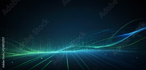 Blue green background image, future, light, nature, banner texture