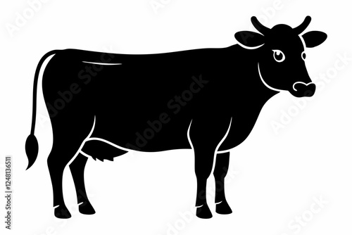 Cow Silhouette Vector illustration. cow icon isolated