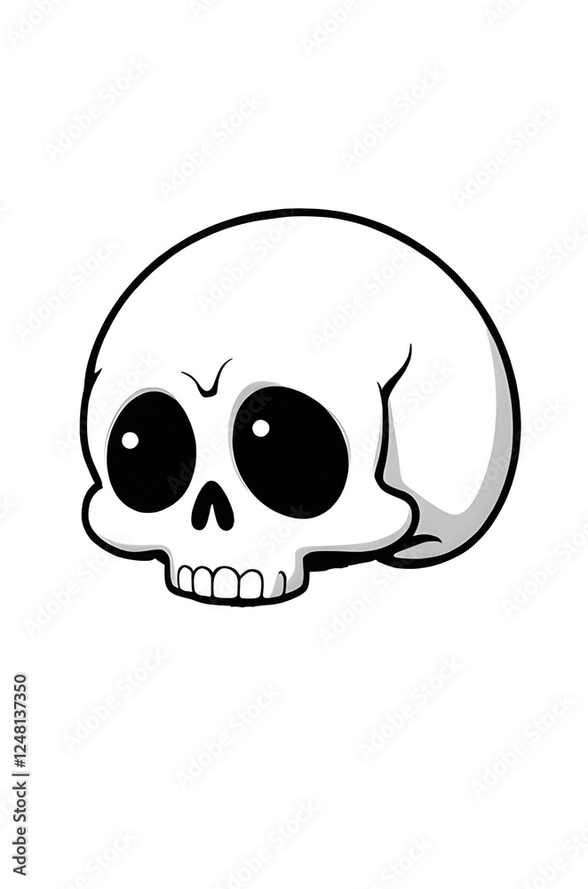 black and white cute childish spooky skull black and white cute childish spooky skull