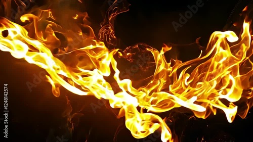 Abstract Fiery Energy on Black Background - Made with Generative AI