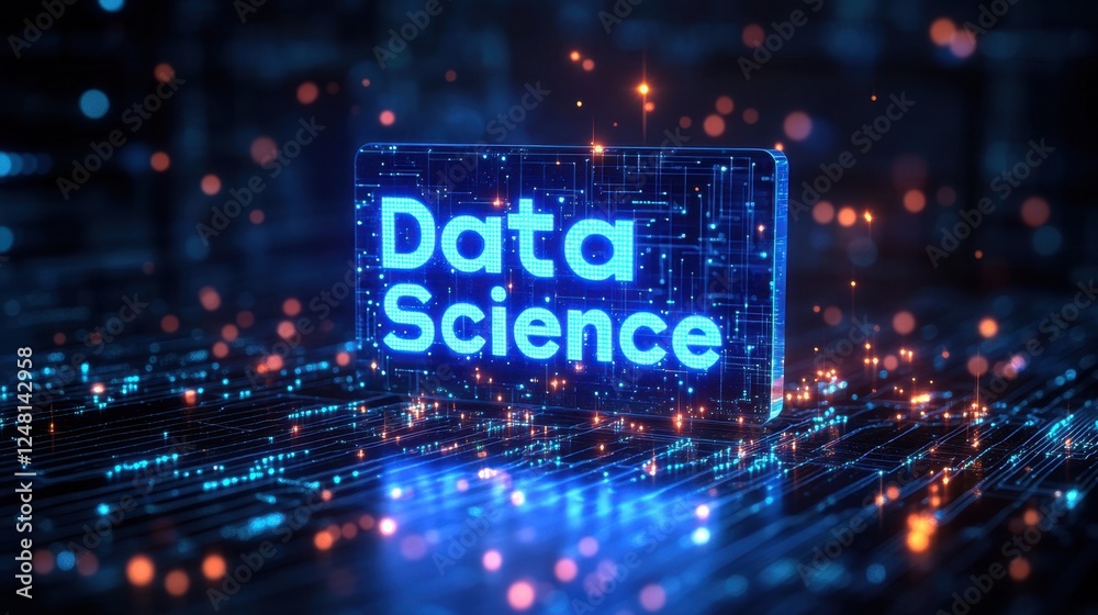 Exploring the vibrant world of data science with glowing visuals in a futuristic digital landscape Exploring the vibrant world of data science with glowing visuals in a futuristic digital landscape
