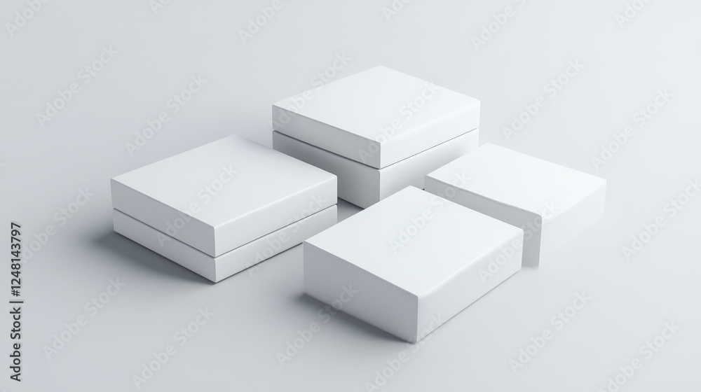 Realistic set of box mockups png isolated on transparent background. Vector illustration of white cardboard package material for gifts, goods, mail shipment. Parcel templates with blank surface Realistic set of box mockups png isolated on transparent background. Vector illustration of white cardboard package material for gifts, goods, mail shipment. Parcel templates with blank surface