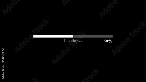 new Loading bar downloading progress animation transfer 0-100 on black and white backround-2025 new file