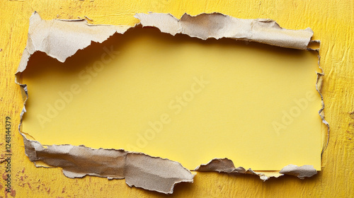 Torn paper edge vector. Tear scrap white page for banner. Newspaper sheet and yellow note label with shred border. Old blank card with grunge stroke and tape isolated. Abstract post template