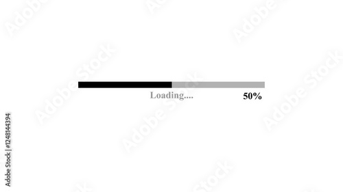 new Loading bar downloading progress animation transfer 0-100 on black and white backround-2025 new file