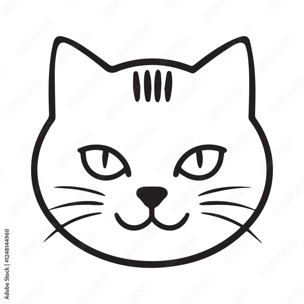 Obraz premium a cat's face, vector icon illustration