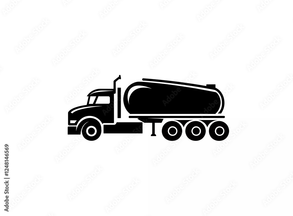 Oil truck icon, simple flat vector style on a white background Oil truck icon, simple flat vector style on a white background