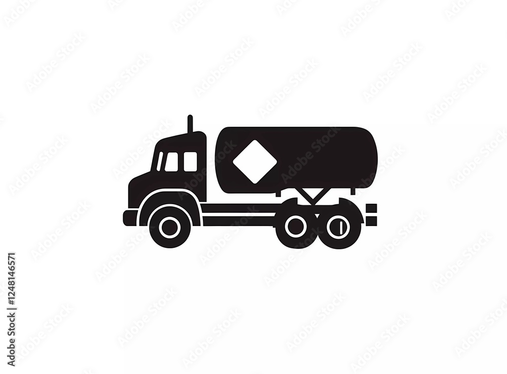 Oil truck icon, simple flat vector style on a white background Oil truck icon, simple flat vector style on a white background