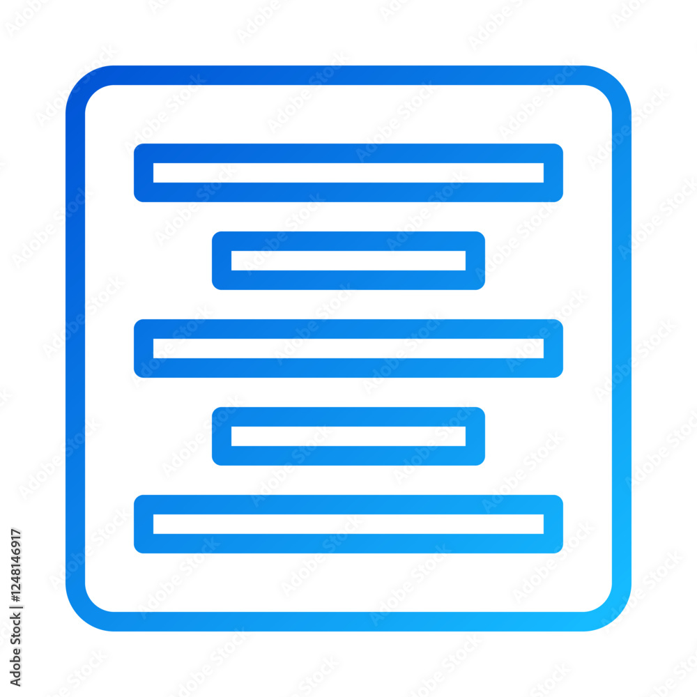 Center Text Alignment Blue Gradient Icon Design Center Text Alignment Blue Gradient Icon Design