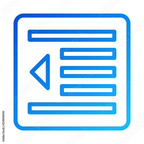 Indentation Icon with Blue Gradient Line Design