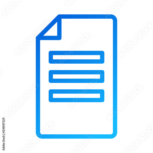 Blue gradient file icon for document design