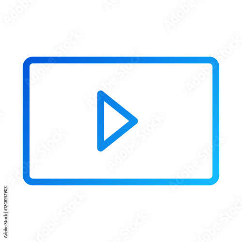 Play Button Icon with Modern Gradient Design