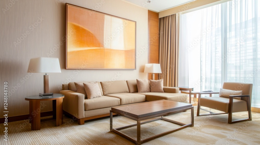 Elegant Executive Suite with Modern Design and Natural Light