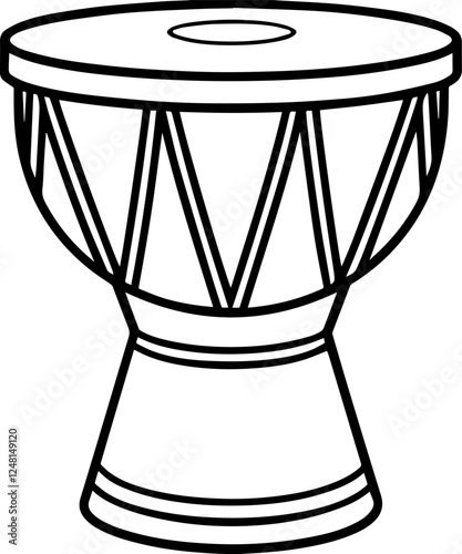 traditional drum darbuka outline vector illustration