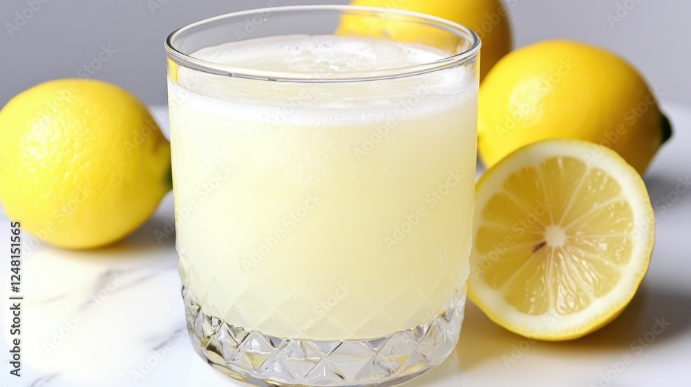 Refreshing lemon drink with fresh lemons. Refreshing lemon drink with fresh lemons.