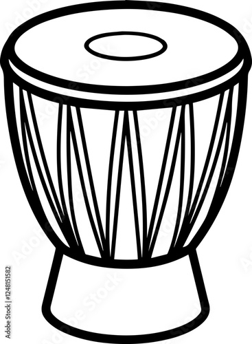 traditional drum darbuka outline vector illustration