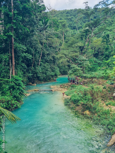 Blue waters at Kawasan Falls near Moalboal, Cebu Island, Philippines
