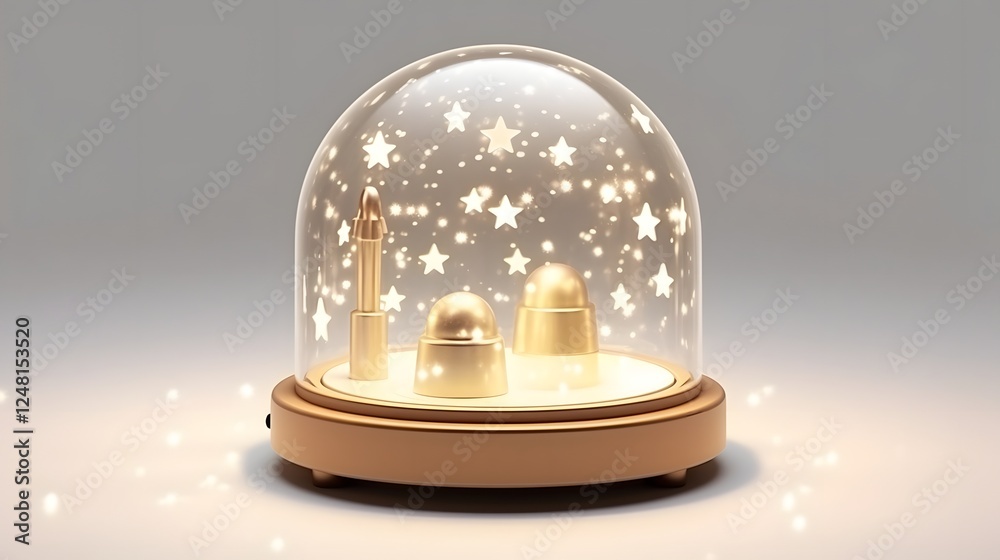 Fototapeta premium Elegant and Minimalist LED Night Light with Soft Shading and Reflective Details Isolated on Clean White Background for Interior Design and Decor Concepts