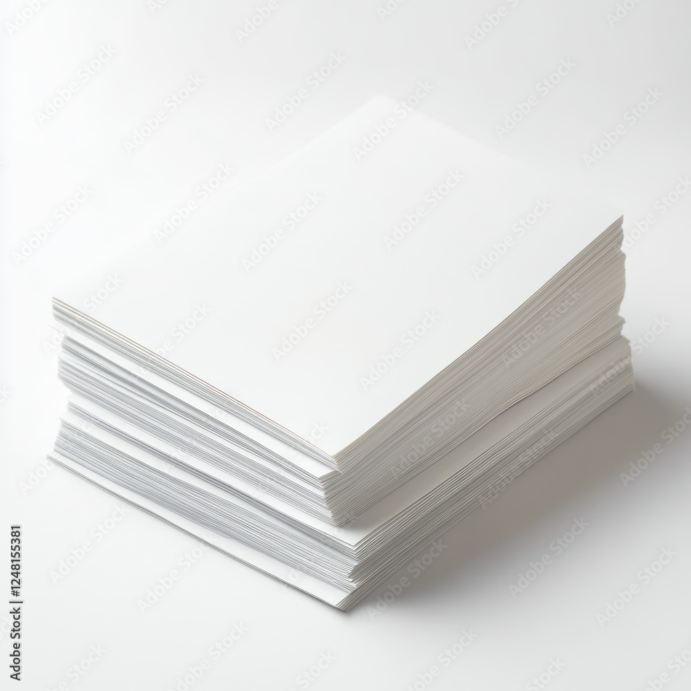 Stack of blank white paper sheets on white background Stack of blank white paper sheets on white background
